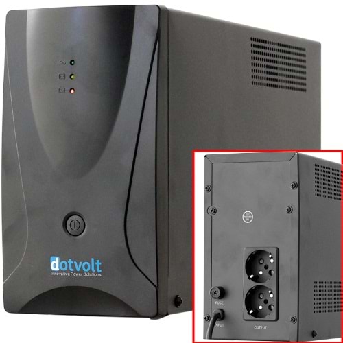 DOTVOLT (VOLT-LN-1500VA) 1500VA LED AUTO REST. LINEINTERACTIVE GÜÇ KAYNAĞI UPS (2x12V 9AH 5-15 DAK.)