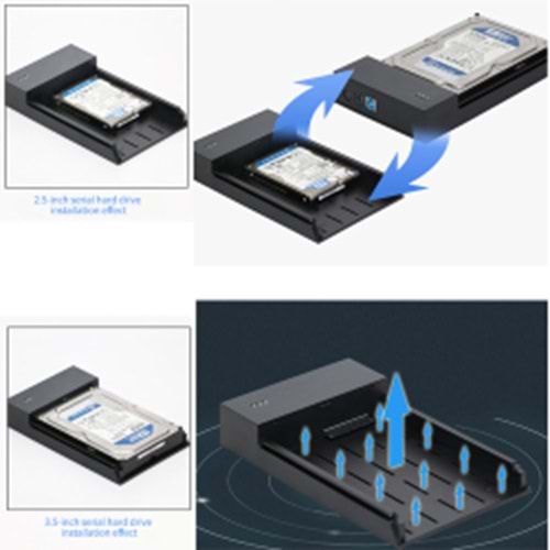 CODEGEN (CDG-HDC-35BP) 2IN1 2.5 /3.5 INC USB 3.0 SİYAH HARDDISK KUTUSU