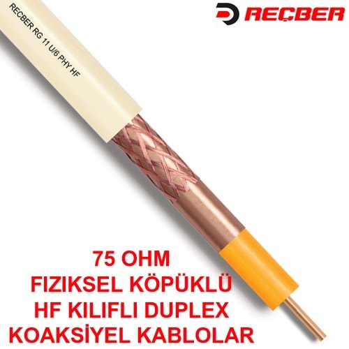 REÇBER (307086) RG6/U-6 HELOJENFREE CU/CU ANTEN (KOAKSİYEL) KABLOSU (500MT.)