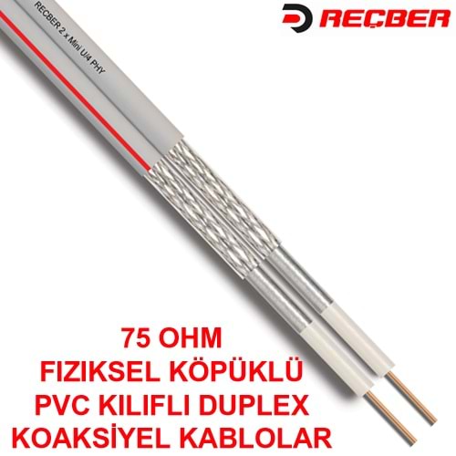 REÇBER (307096) 2*MİNİ U-6 PVC CU/CU ANTEN (KOAKSİYEL) KABLOSU (500MT.) 