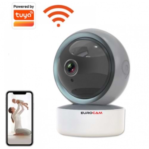 EUROCAM (EC-TV-638) 2MP 128GB SD WİFİ HAREKETLİ İÇ ORTAM KAMERA APP TUYA