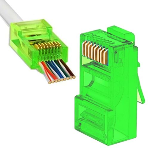 FREELINK (E26736) YEŞİL RJ45 (8P/8C) CAT6 EZ MODÜLER PLUG (PAKET 100 ADET) 
