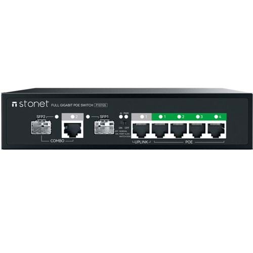 STONET (P107GS) 4 PORT GIGABİT POE 1XGBPOE + 1X2SFP COMBO 65W POE SWITCH 