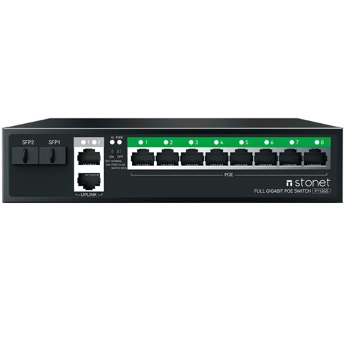 STONET (P112GS) 8 PORT 120W GIGABİT POE 2XGB ETHERNET + 2XSFP SWITCH 