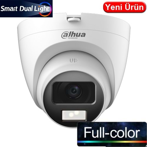 DAHUA (HAC-T1A21-U-IL) 2MP 2,8MM 4IN1 IP67 PLASTİK SMART DUAL LED FULL COLOR HDCVI DOME KAM-30MT 