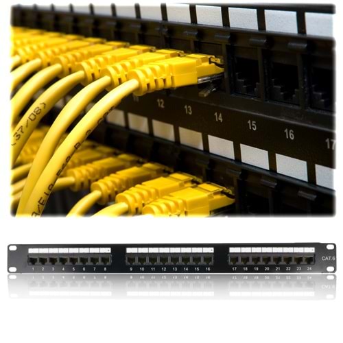 FREELINK (E2711) 24 PORT DOLU CAT6 UTP PATCH PANEL 