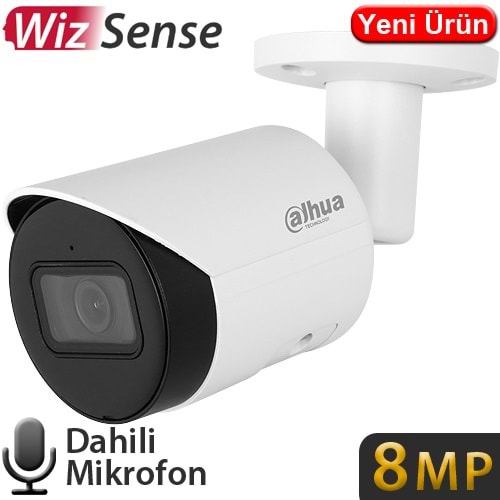 OUTLET DAHUA (IPC-HFW2841S-S) 8MP 3,6MM STARLİTE WİZ SENSE IK10 METAL SD SESLİ BULLET IP KAMERA 30MT