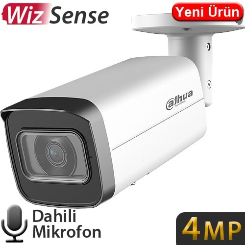 OUTLET DAHUA (IPC-HFW2441T-AS) 4MP 3,6MM IR STARLITE IP67 IK10 POE METAL SD BULLET SESLİ IP KAM.80MT
