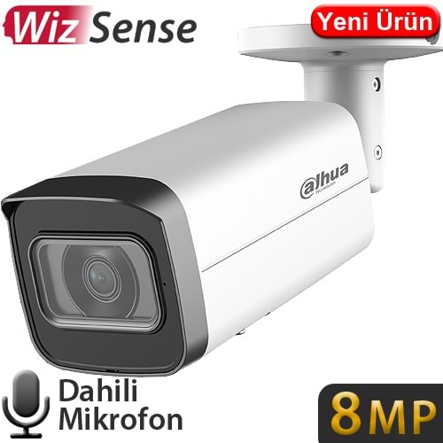 DAHUA (IPC-HFW2841T-AS) 8MP 3,6MM STARLİTE WİZ SENSE IP67 IK10 POE METAL SD BULLET SESLİ IP KAM.80MT