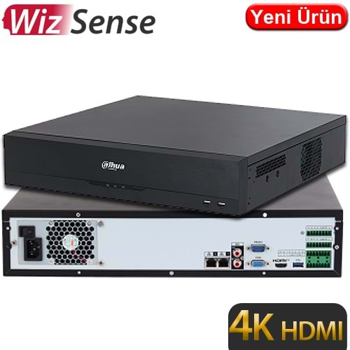 OUTLET DAHUA (NVR4832-EI) 32 KANAL 4K 8x20TB WIZ SENSE 1xHDMI 1xVGA 3xUSB 2xRJ45 NVR KAYIT 