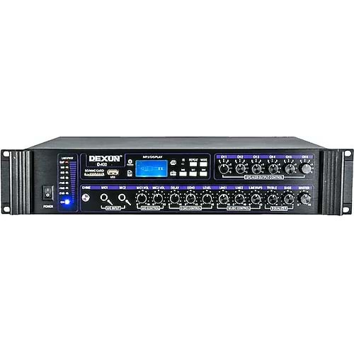 DEXUN (D-400) 500W USB/SD/RCA/BT 6 BÖLGELİ TRAFOLU STEREO ANFİ 