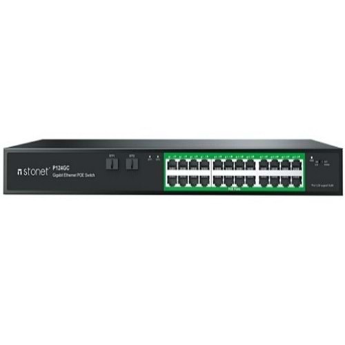 STONET (P124GC) 24 PORT POE 10/100/1000 2xSFP 320W POE SWITCH 