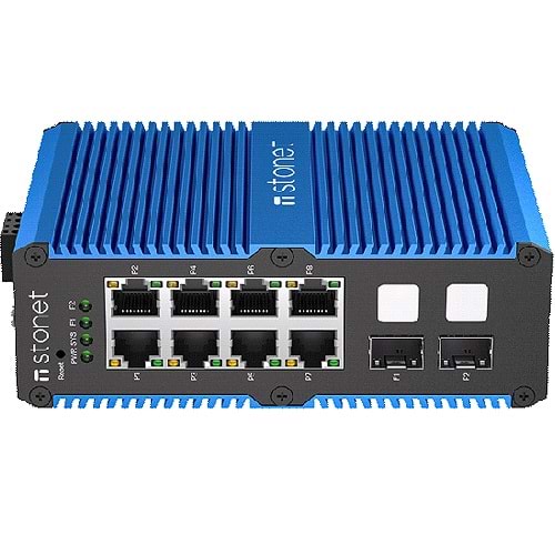 STONET (NIS3010GP-WMC) 8 PORT 10/100/1000 POE+2xSFP ENDÜSTRIEL L2 YÖNETİLEBİLİR DIN RAIL SWITCH 