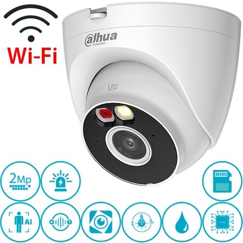DAHUA (T2A-PV) 2MP CIFT YÖNLÜ KONUSMA 256GB SD DESTEKLI WIFI TURRET DOME KAMERA
