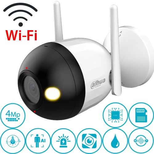DAHUA (F4C-PV) 4MP ÇIFT YÖNLÜ KONUSMA 256GB SD WIFI IP66 BULLET KAMERA