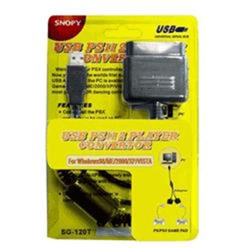 SNOPY (SG-120T) USB/2*PS/2 (DİŞİ) (OYUN KOLU İÇİN KABLOLU) 