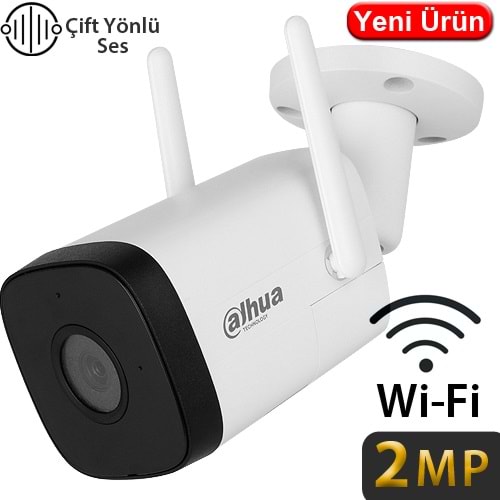 OUTLET DAHUA (IPC-HFW1230DT-STW) 2MP 2,8MM DAH.MİK.VE HOP. 256GB SD H265 WIFI BULLET KAMERA 30MT.