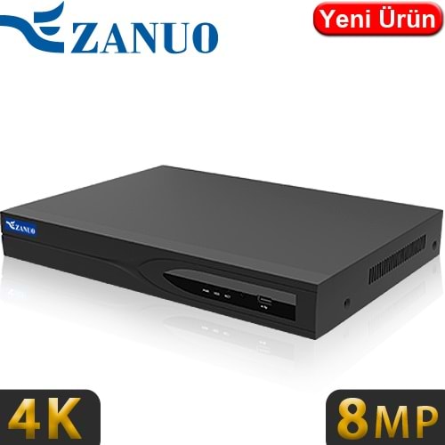 ZANUO (ZN-NVR6232E-I) 32 KANAL 2x14TB HDD DESTEKLİ 8MP KAMERA DESTEKLİ 4K NVR KAYIT CİHAZI