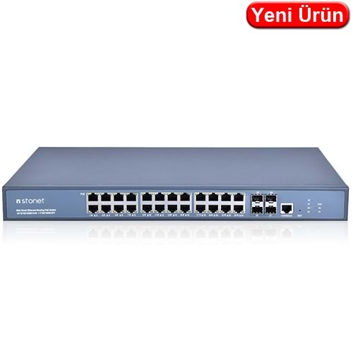 STONET (SC-532404MPU) 24 PORT 10/100/1000 POE 450W 4XSFP L3 YÖNETİLEBİLİR RACH MONTAJ SWITCH 