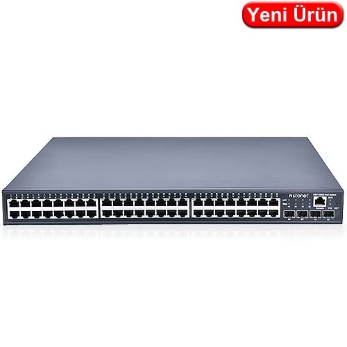 STONET (SC-514804MPUW800) 48 PORT 10/100/1000 POE 800W 4XSFP L2 YÖNETİLEBİLİR RACH MONTAJ SWITCH 
