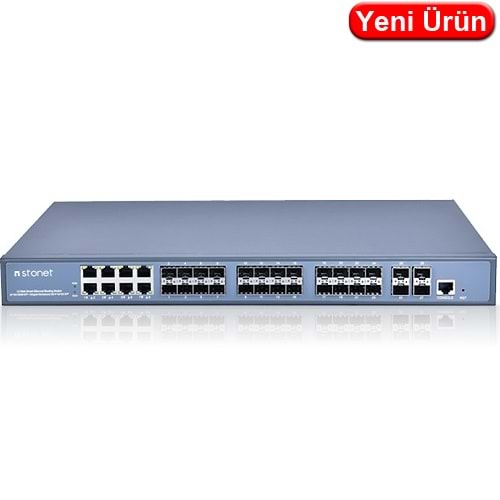 STONET (SC-530024T4M-8M) 24XSFP+8 PORT GİGABİT BAKIR+4X10G SFP L3 YÖNETİLEBİLİR RACH MOUND SWİTCH 
