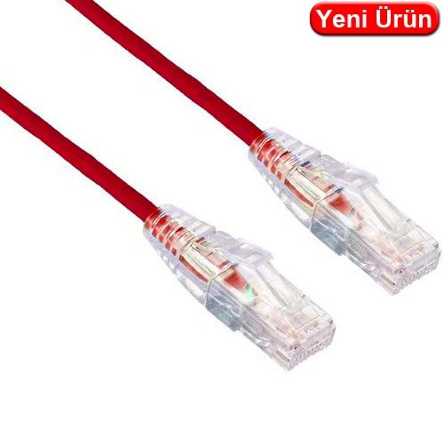 FREELINK (E34398) 0.15 MT. CAT6A 28AWG 10GB 500MHZ UTP KIRMIZI PATCH KABLO
