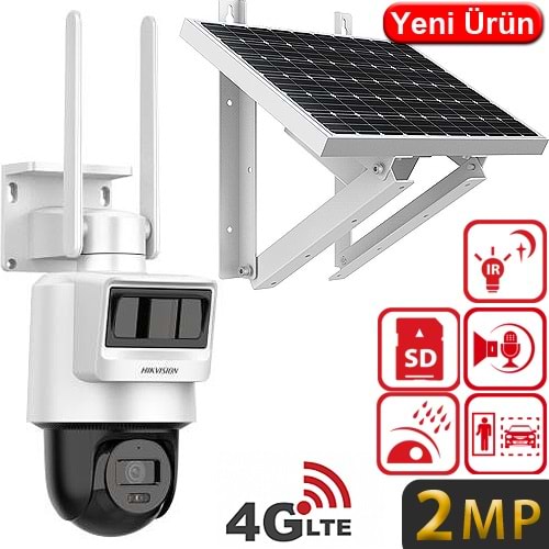 HIKVISION (DS-2DE2C200IWG-K/4G/C05S10) 2MP IR 4G 512GB SOLAR GÜNEŞ ENERJİ DESTEKLİ IP PT KAMERA