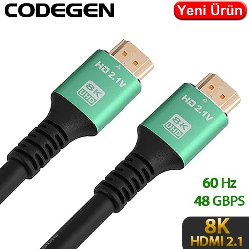 CODEGEN (CPS8K100) 10MT 8K 60HZ HDMI 2.1 ETHERNET 48 GBPS METAL BAŞLIK HDMI KABLO
