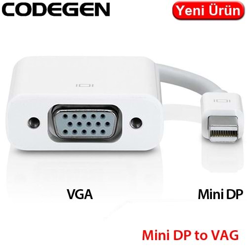 CODEGEN (CPD15) MINI DISPLAY PORT TO VGA ÇEVİRİCİ