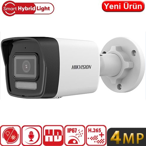 HIKVISION (DS-2CD1043G2-LIUF) 4MP 2,8MM SMART HYBRIT LIGTH SESLİ POE IR BULLET KAMERA 30MT