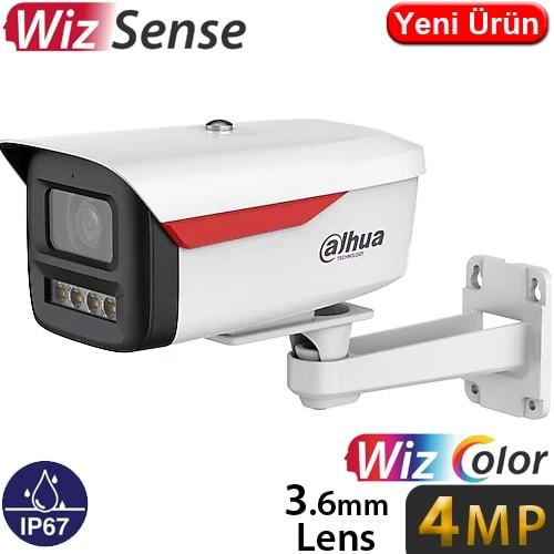 DAHUA (IPC-HFW2449M-S-B-PRO) 4MP 3.6MM SDKART IP67 POE DAHİLİ MİK.WIZ SMD SANAL SINIR BULLET-50MT