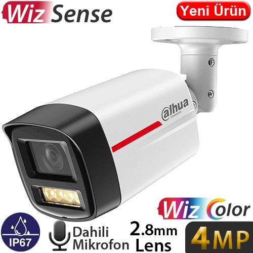DAHUA (IPC-HFW2449TL-S-PRO) 4MP 2,8MM SDKART POE DAHİLİ MİK.WIZ SMD SANAL SINIR BULLET-50MT