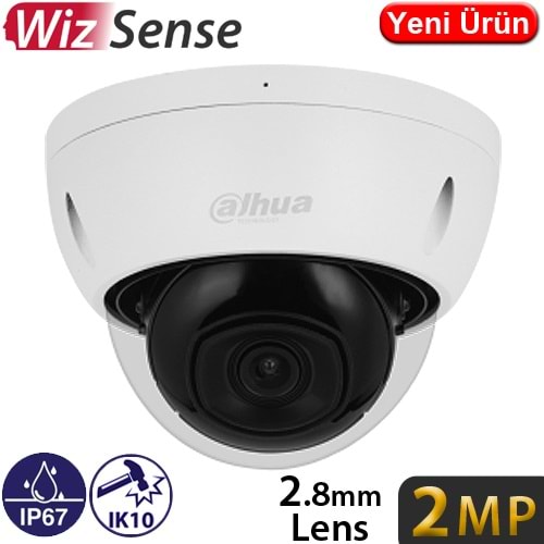 DAHUA (IPC-HDBW2241E-S) 2MP 2,8MM STARLİTE IP67 256GB SD DEST. SESLİ METAL DOME IP KAM.30MT 