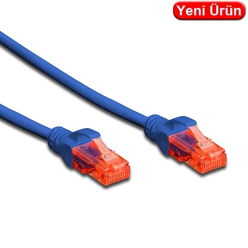 DIGITUS (DK.1617.0025.B) 0.25 MT. CAT6 UTP LSZH BAKIR PATCH KABLO MAVİ 