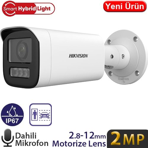 HIKVISION (DS-2CD1623G2-LIZSU) 2MP 2.8-12MM ALARM VE SES GİRİŞ ÇIKIŞ SD POE IR BULLET IP KAM.-50M