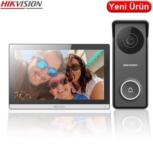 HIKVISION (DS-KIS313-P) 4 TELLİ 7 İNÇ DOKUNMATİK RENKLİ EKRANLI KİT
