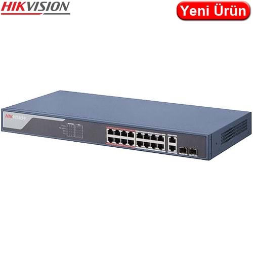 HIKVISION (DS-3E1318P-SI) 16 PORT 10/100 POE 2xUPLINK +2xSFP COMBO 230W L2 YÖNETİLEBİLİR POE SWİTCH