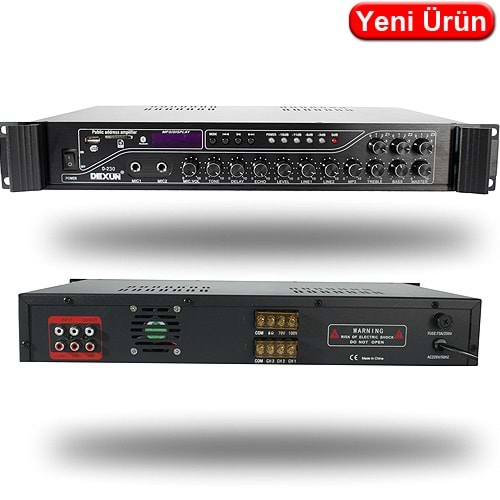 DEXUN (D-230) 500W USB/SD/RCA/BT 3 KANAL TRAFOLU ANFİ