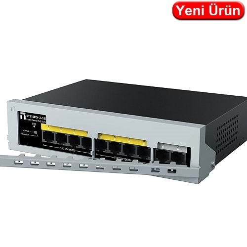 STONET (ST110PDI) 8 PORT POE 10/100 + 2 PORT UPLINK 10/100 130W EMNİYET KİLİTLİ POE SWITCH 