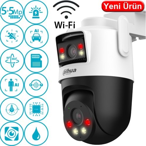 DAHUA (WPT1539DD-SW-5E2-PV) 5+5MP WIFI ÇİFT KAMERALI PAN-TILT SPEED DOME 