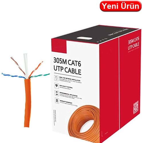 DAHUA (PFM922I-6UN-C) CAT6 UTP CCA PVC LSZH KABLO (305MT.) TURUNCU 