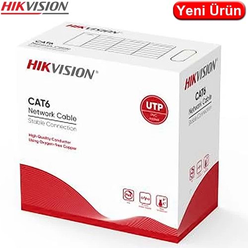 HIKVISION (DS-1LN6UZC0) CAT6 U/UTP 23AWG CCA PVC KABLO (305MT.) (GRİ)