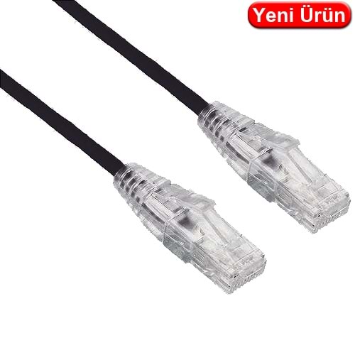 FREELINK (E34831) 0.15 MT. CAT6A 28AWG 10GB 500MHZ UTP SİYAH PATCH KABLO