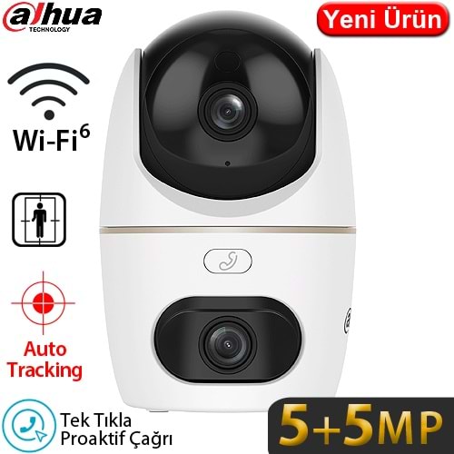 DAHUA (HPT1539DD-STW-5E2) 5+5MP İNDOOR WIFI ÇİFT KAMERALI PAN-TILT KAMERA