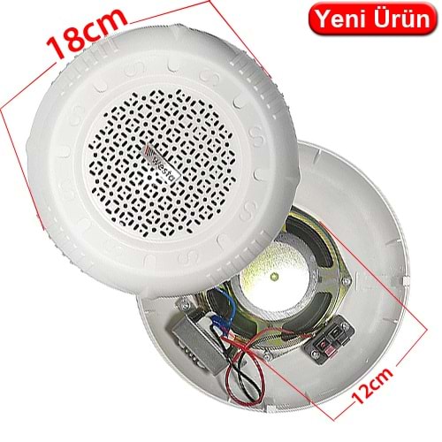WESTA (WS-1119T) 13CM 110V TRAFOLU BEYAZ TAVAN TİP SIVA ÜSTÜ HOPARLÖR