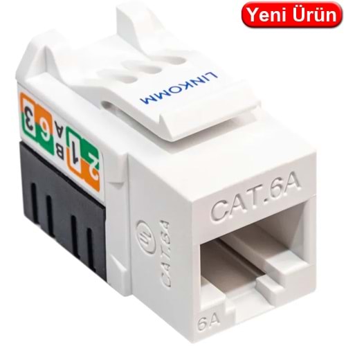 LINKOMM (34915) CAT6A 50U 90 DERECE KEYSTONE JACK (BEYAZ)