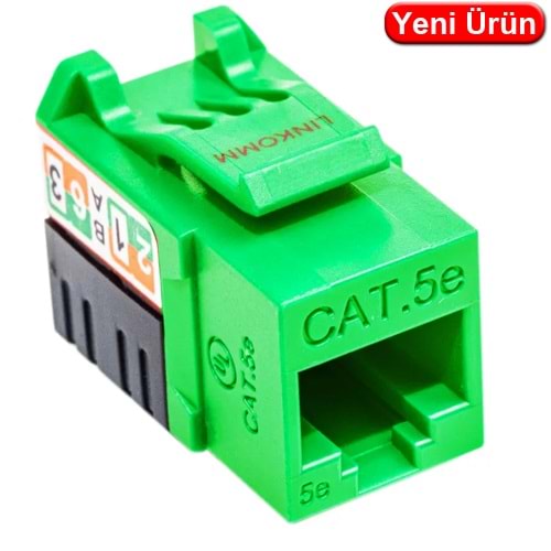 LINKOMM (34922) CAT6A 50U 90 DERECE KEYSTONE JACK (YEŞİL)