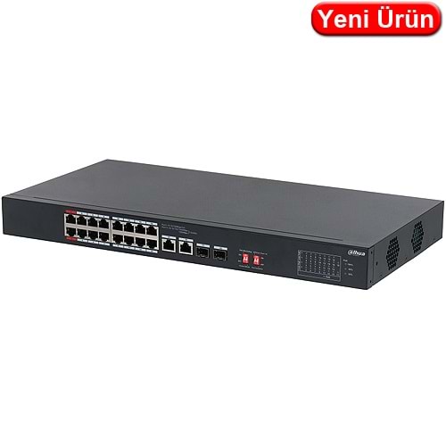 DAHUA (S3218-16ET-135) 16 PORT 10/100 135W POE +2SFP YÖNETILMEZ SWITCH