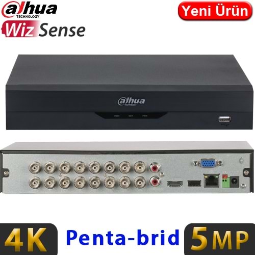 DAHUA (XVR5116HS-5M-I3) 16 KANAL 1080P 1x6TB 5MP HDCVI KAM.DESTEKLER 1XHDMI VGA 2XUSB 1XRJ45 XVR 