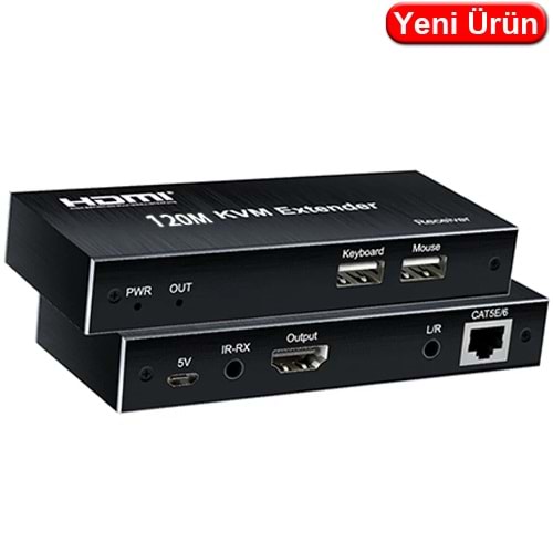 NOVACOM (KVM4K120M) HDMI+USB+IR KVM EXTENDER 120MT. (1920x1080P) 
